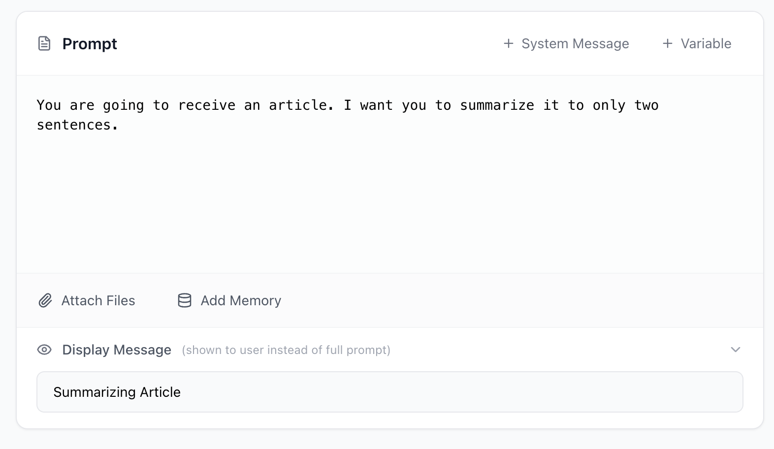 Display message settings
