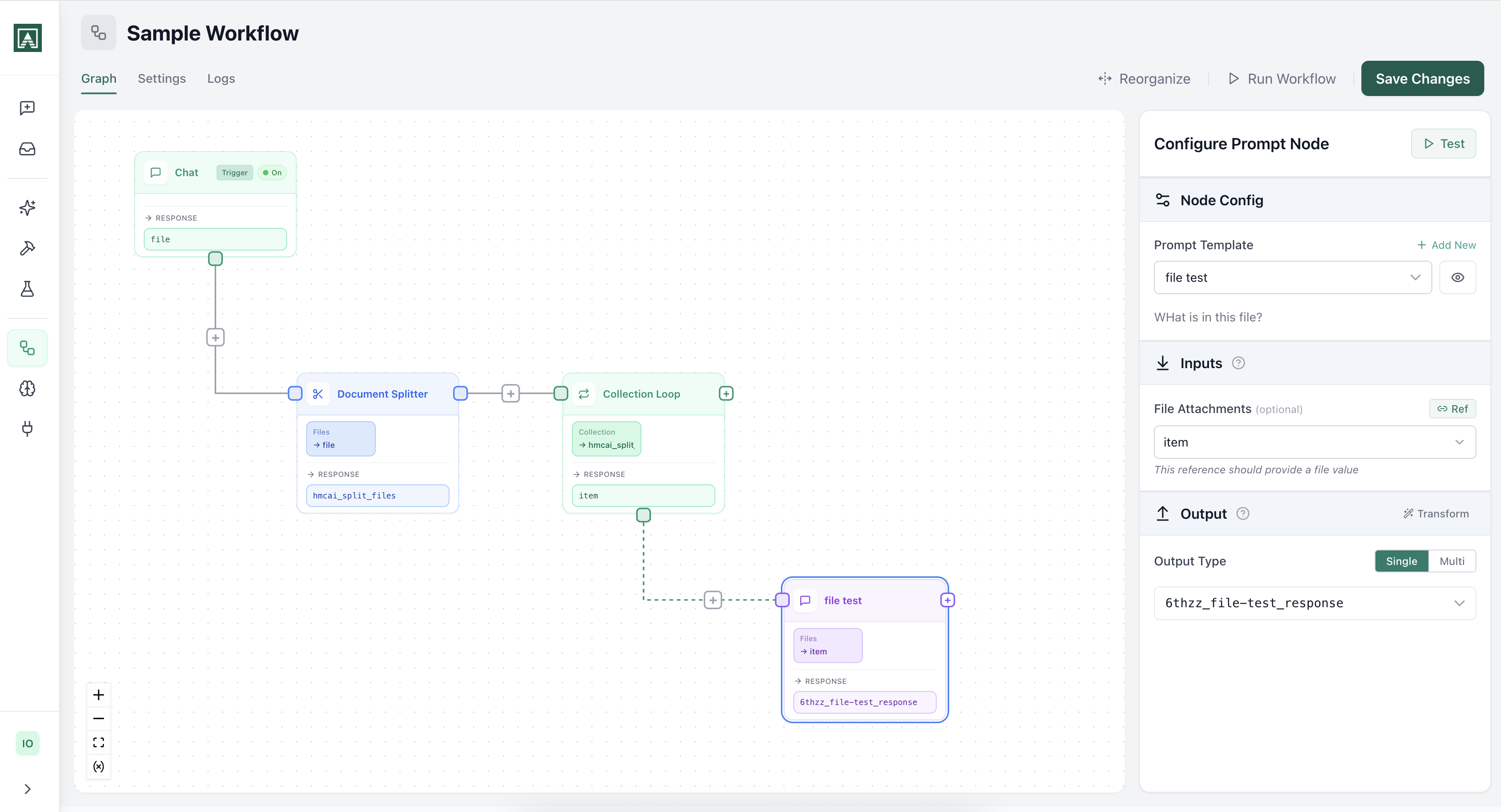 Workflow canvas